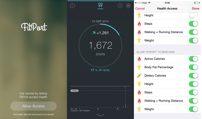 Με το iOS 8.0.2, εφαρμογές που σχετίζονται με το HealthKit εμφανίζονται στο App Store