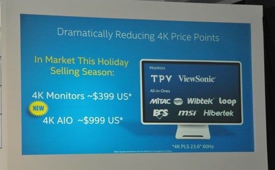 Intel και Samsung συνεργάζονται για τη δημιουργία 4Κ οθονών κόστους 399 δολαρίων