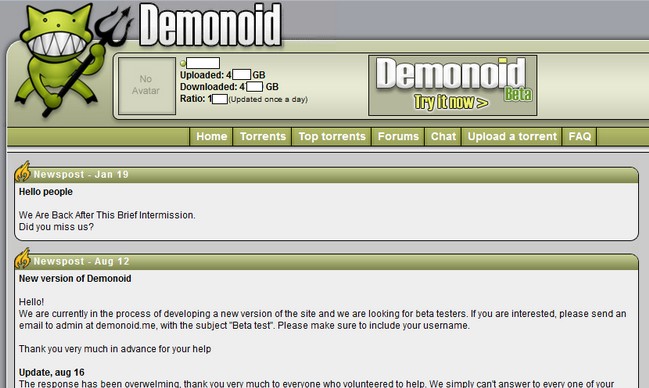 Demonoid και πάλι online κάτω από νέο domain