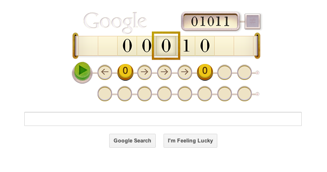 Για την 100ή επέτειο γενεθλίων του Άλαν Τούρινγκ το σημερινό Google Doodle
