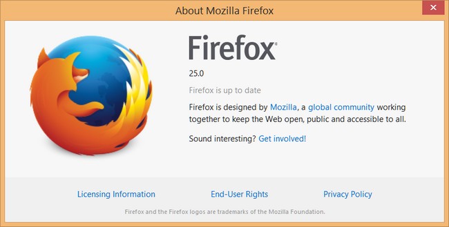Firefox 25 με υποστήριξη Web Audio API, προφίλ επισκέπτη κ.α