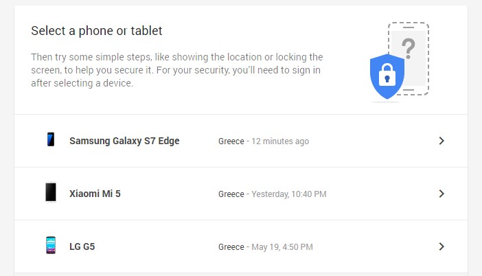 Google: Εύκολη αναζήτηση του smartphone σας μέσα από το "My account"