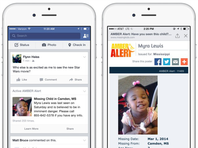 Το Facebook εμφανίζει πλέον Amber Alerts στο χρονολόγιο, αρχικά στις Ηνωμένες Πολιτείες