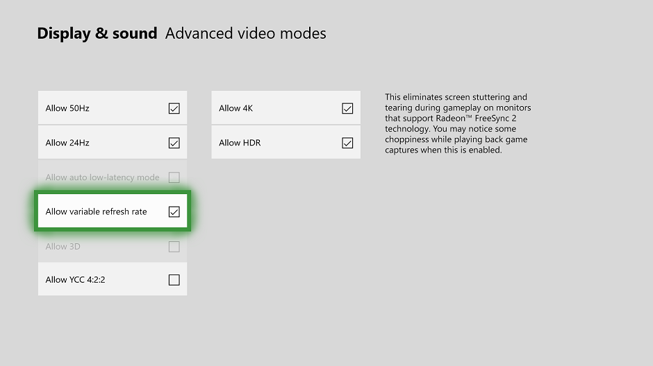 To update Απριλίου στο Xbox One φέρνει υποστήριξη 1440p, FreeSync και ALLM