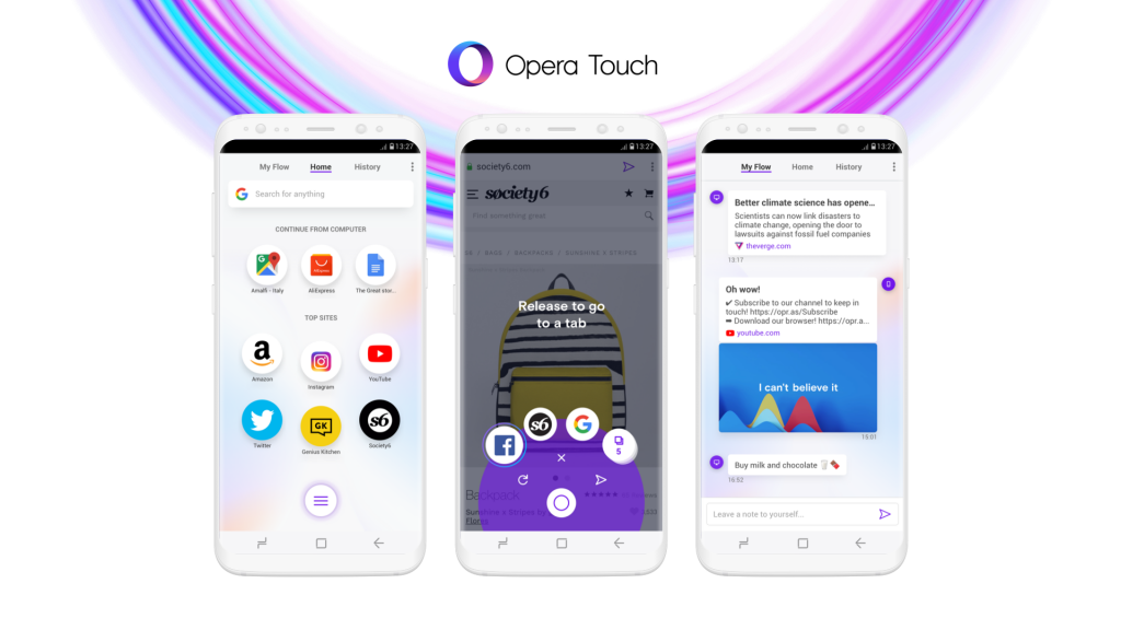 Η Opera ανακοίνωσε τον browser Opera Touch για one-handed χρήση