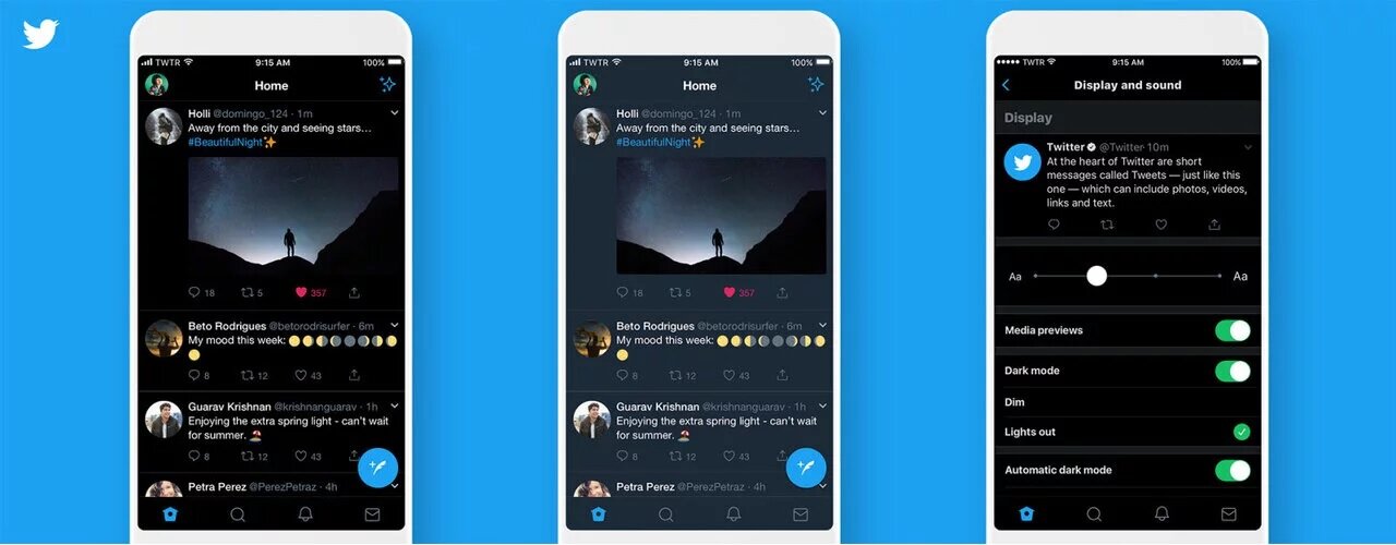 Το Twitter προσθέτει "πραγματικό" dark mode στην εφαρμογή του για iOS και Android