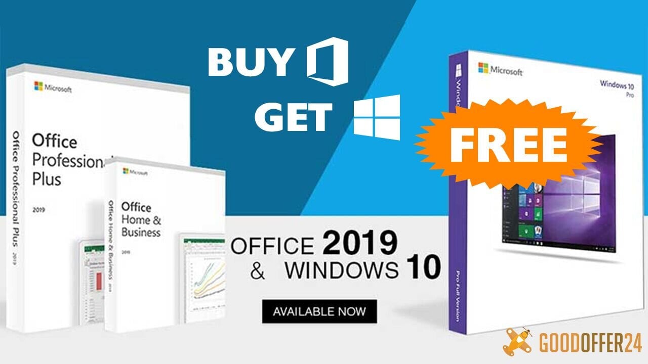 Αγόρασε κλειδί Microsoft Office 2016 ή 2019 και πάρε εντελώς δωρεάν κλειδί Windows 10 Pro ή Home