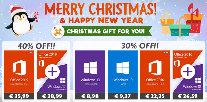 Christmas deals: έως 40% έκπτωση σε Windows 10 και Office keys