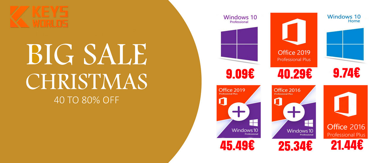 Christmas Madness keys: Windows 10 Pro στα 9,09 €, Οffice 2016 Pro στα 21,44€ κ.α