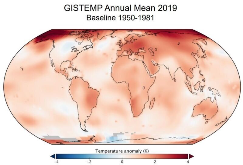 Το 2019 ήταν το δεύτερο πιο ζεστό έτος στην ιστορία της Γης