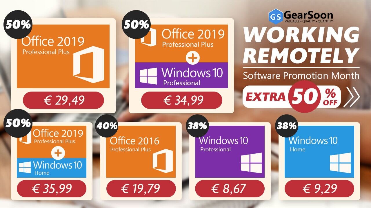 Αυθεντικά Windows 10 keys από 8,67€, Office 2019 Pro από 29,49€