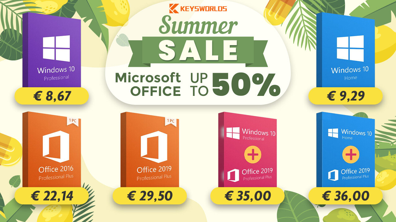 Summer Sales: Windows 10 keys από 8,67€ και Microsoft λογισμικό… μισοτιμής