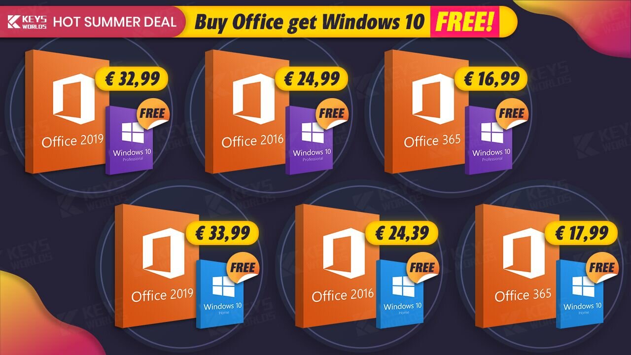 Καυτή προσφορά: Με κάθε αγορά κλειδιού Office, δώρο κλειδί για Windows 10