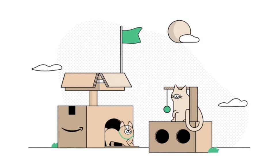 Φιλικά προς το περιβάλλον κουτιά της Amazon μπορούν να μετατραπούν σε σπιτάκια για γάτες