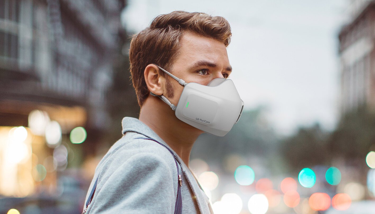 Η ηλεκτρονική μάσκα προσώπου της LG φιλτράρει τον αέρα για 8 ώρες σερί