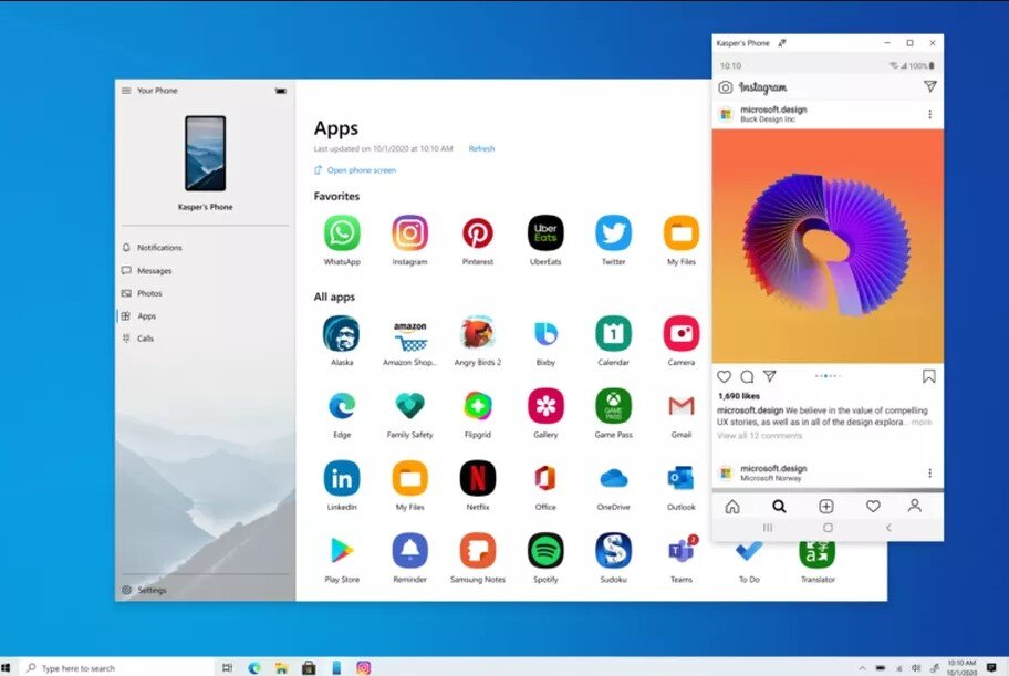 Η Microsoft φέρνει τις Android εφαρμογές στα Windows 10 μέσω του Your Phone app