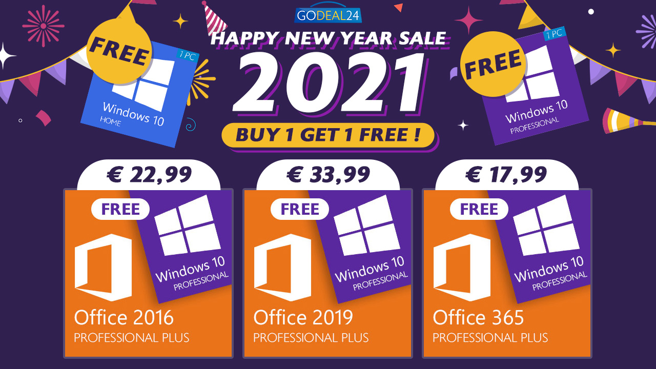 Πρωτοχρονιάτικες προσφορές: Office keys από 17,69€, με ΔΩΡΟ Windows 10!