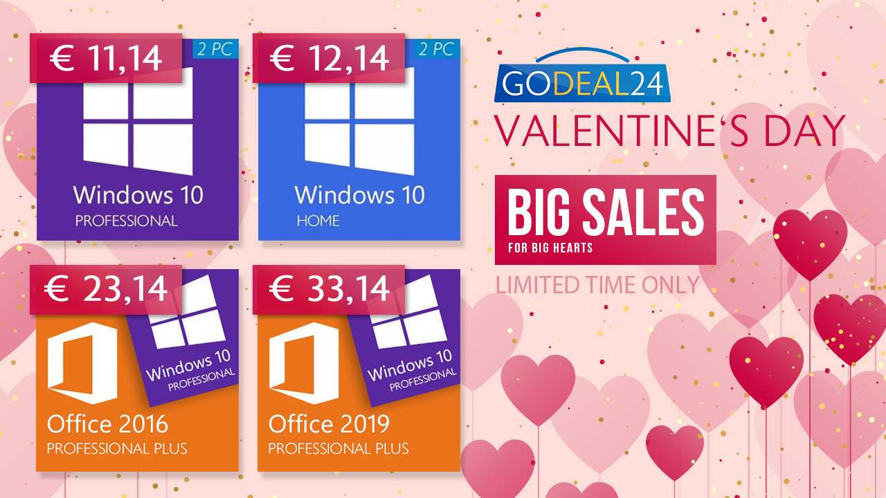 Προσφορές Αγίου Βαλεντίνου - Windows 1+1 με 5€