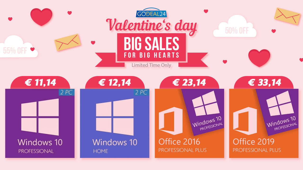 Valentine’s Day Sales: Windows 10 keys από 5€ – για «ζευγάρια!»