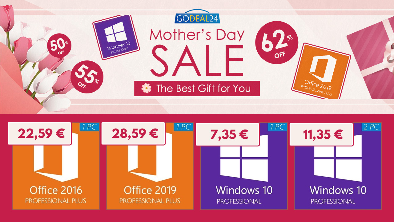 Ημέρα της μητέρας, με προσφορές σε Windows 10 keys από 7,35€