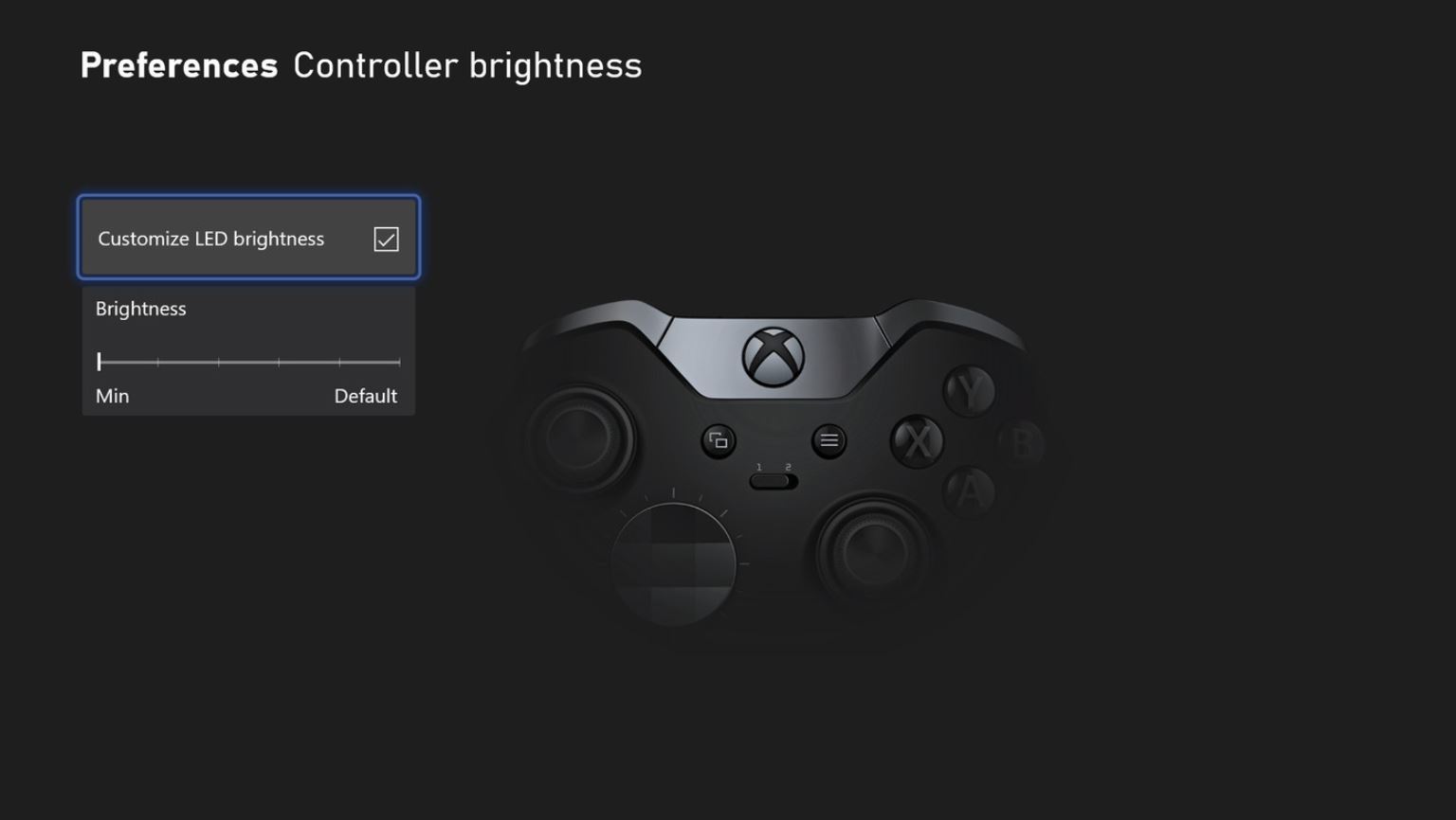 Λειτουργία νυκτός στο Xbox μειώνει την ένταση του φωτός στην οθόνη, το χειριστήριο και το κουμπί ενεργοποίησης