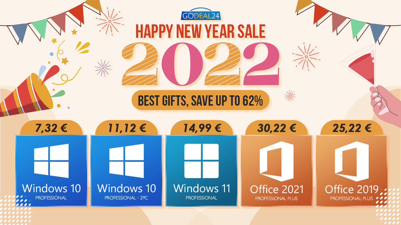 Πρωτοχρονιάτικες προσφορές στο GoDeal24: Office 2021 στα 30.22€ και Windows 11 στα 14.99€