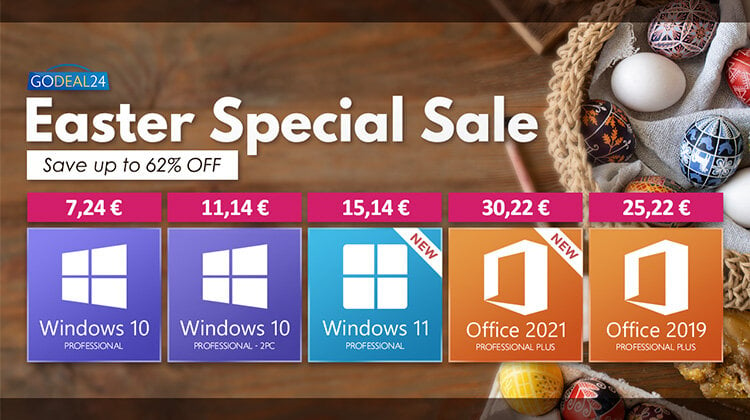 Αποκτήστε τα γνήσια Windows 10 Pro μόνο με €5,57 για 2 PC & 62% έκπτωση σε άλλα κλειδιά