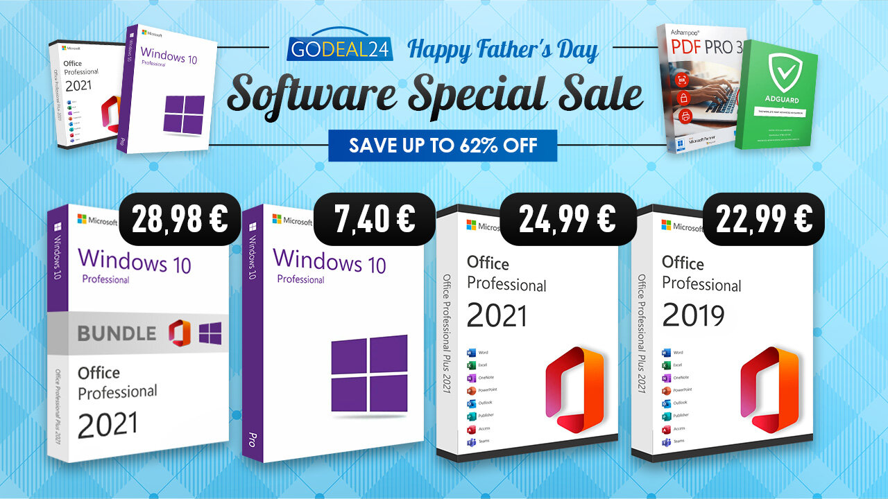 Γιορτή του Πατέρα: Απόκτήστε το Office 2021 από €12,99 και Windows 10 από €6,06!