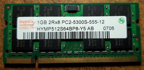 Περισσότερες πληροφορίες για "SODIMM DDR2 1GB hynix 667MHz (για laptop)"