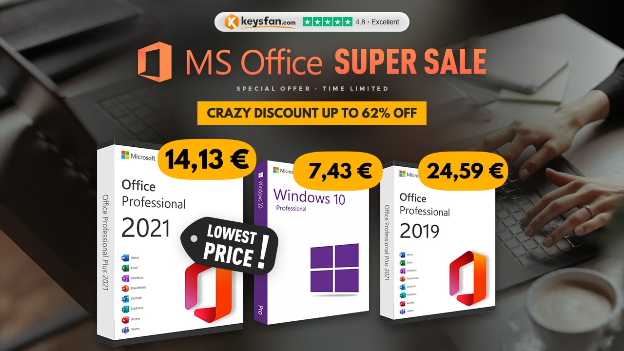 Γνήσιο Office 2021 από 14.13€! Windows 10 από 7.43€ στο Keysfan!