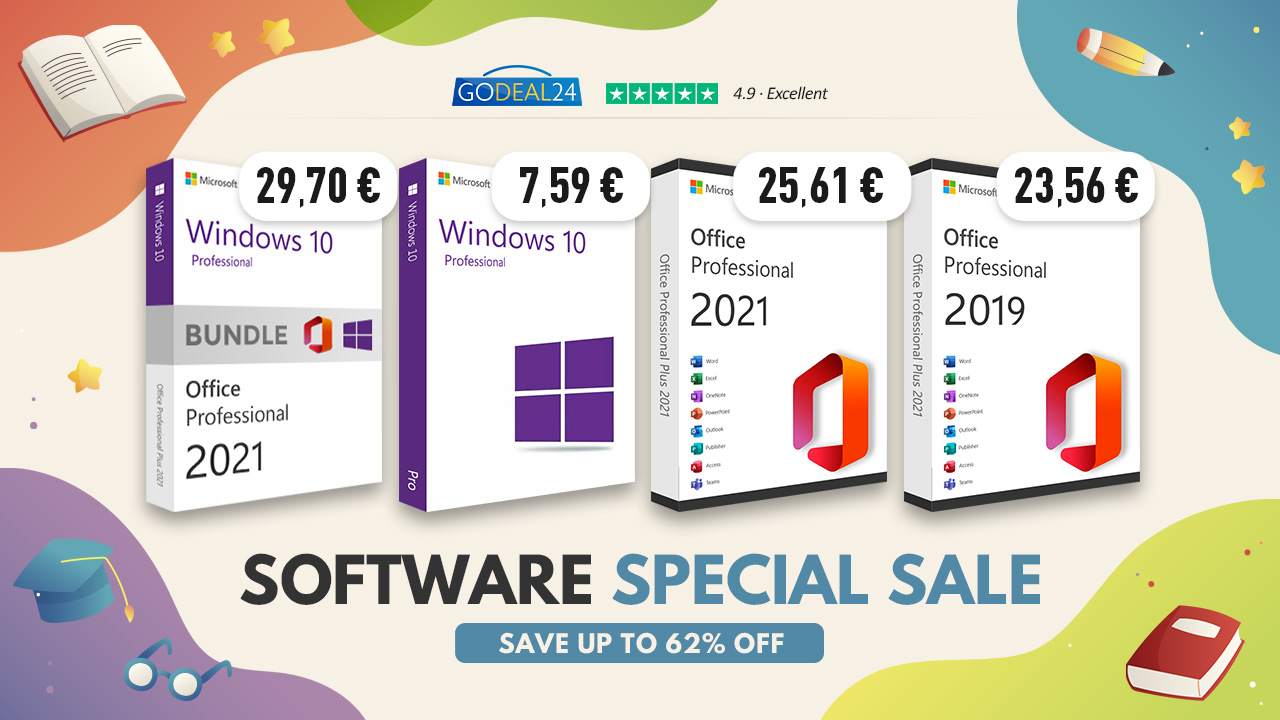 Godeal24: Αγοράστε γνήσια άδεια χρήσης Office 2021 από 13.32€, Windows 10 από 7.59€!