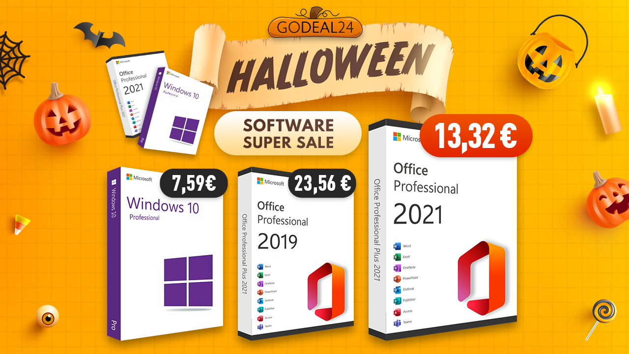 Halloween Sale! Γνήσιο Microsoft Office μόνο με 13,32€ και Windows 10 Pro στην καλύτερη τιμή από το Godeal24