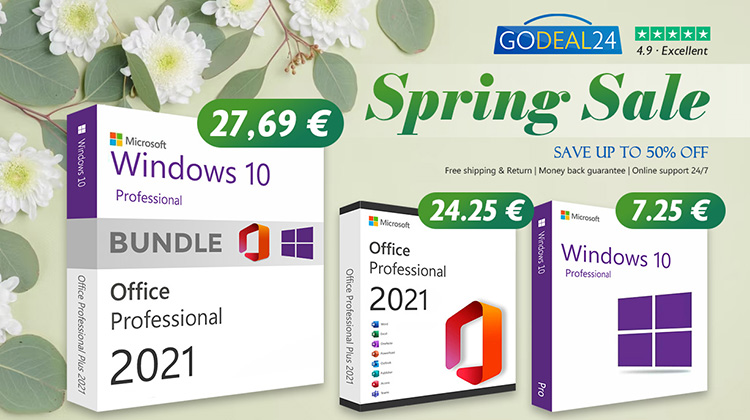 Ενισχύστε την αποδοτικότητά σας με το MS Office 2021 και τα Windows 10 - Εκπληκτικές προσφορές στο Godeal24