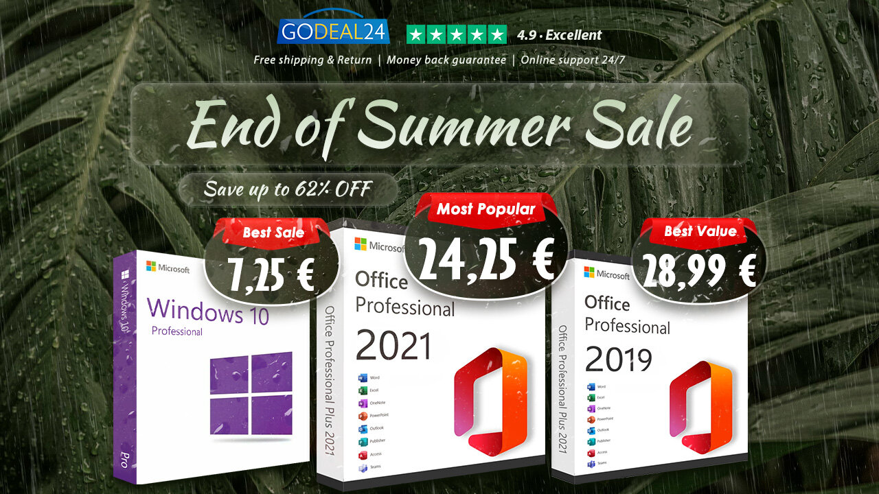 Godeal 24 – Το site που πουλάει μόνο γνήσια κλειδιά λογισμικού. Office 2021 με 24,25€ και Windows 10 με 7,25€