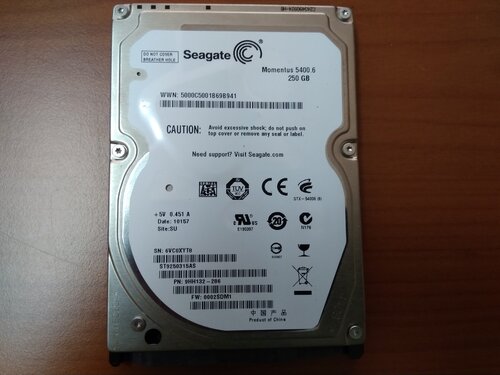 Περισσότερες πληροφορίες για "Σκληρός δίσκος εσωτερικός Seagate 250GB SATA 2,5΄΄."