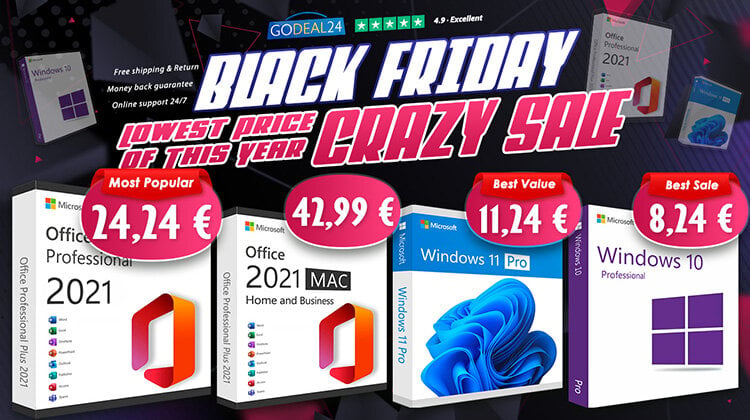 Έρχεται το Black Friday 2023 – Lifetime Office 2023 μόνο 24.24€, Windows 10 και Windows 11 Pro μόλις 6€!