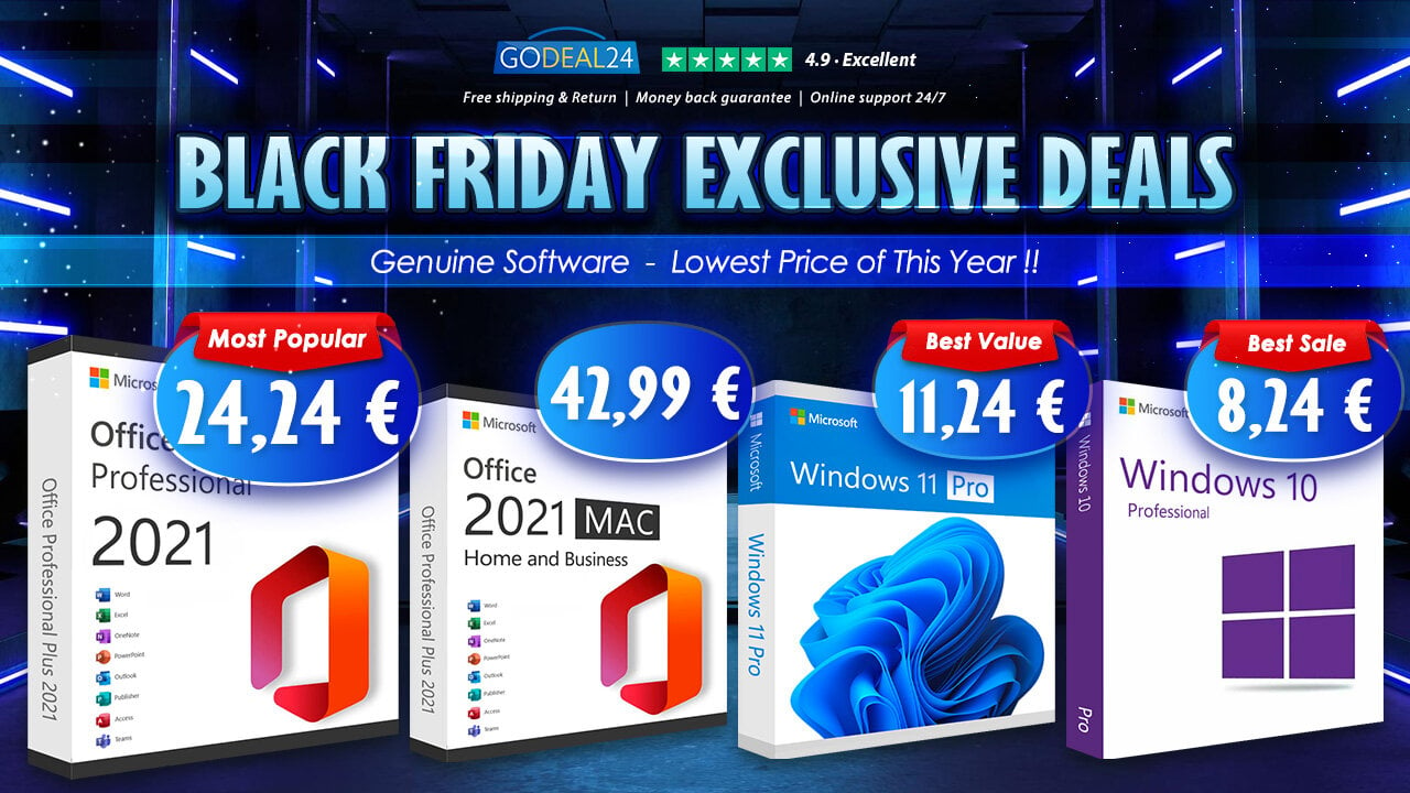 Τελευταίο 48ωρο! Με το Godeal24 Black Fiday Deal αποκτήστε τα Windows 11 στα 7,5€ και το Office 2021 με lifetime άδεια στα 14,85€