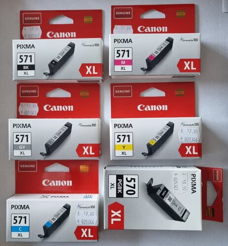 Περισσότερες πληροφορίες για "Canon PIXMA CLI-571XL SET"
