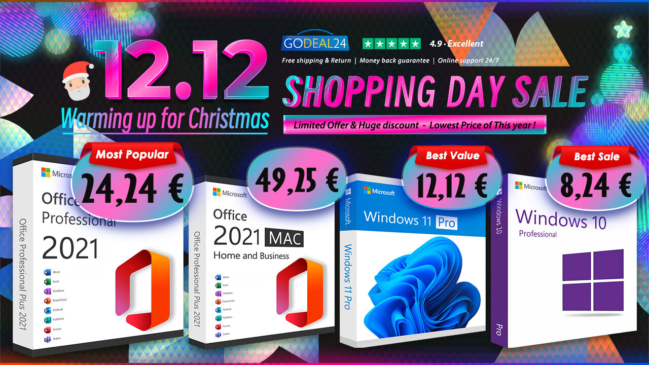 Προθέρμανση για τα Χριστούγεννα! Αποκτήστε το Office 2021 Pro με lifetime άδεια με μόλις 24,24€ και τα Windows 11 Pro με 12,12€!