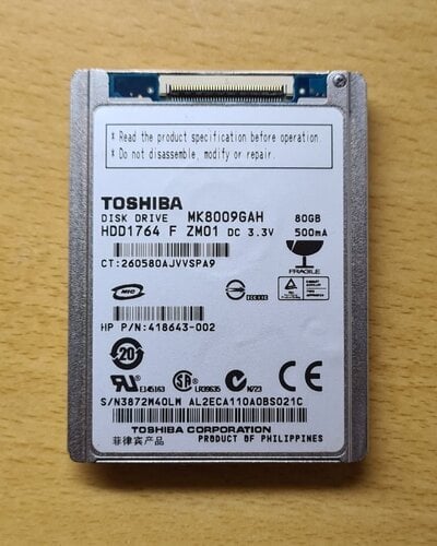 Περισσότερες πληροφορίες για "Toshiba 80Gb / 1.8" zif / Ipod / Dell / New"