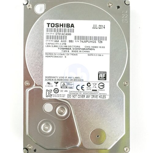 Περισσότερες πληροφορίες για "Ζήτηση: Επισκευή Σκληρού Δίσκου - Hard Disk Repair (Toshiba DT01ACA300 3TB SATA 3)"