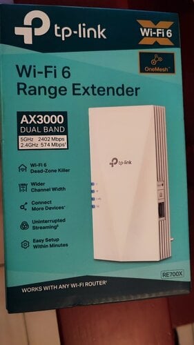 Περισσότερες πληροφορίες για "AX3000 WiFi 6 Extender TP-LINK RE700X"