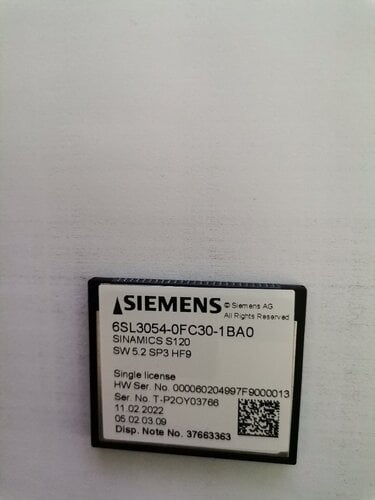 Περισσότερες πληροφορίες για "Siemens SINAMICS S120 CompactFlash card"