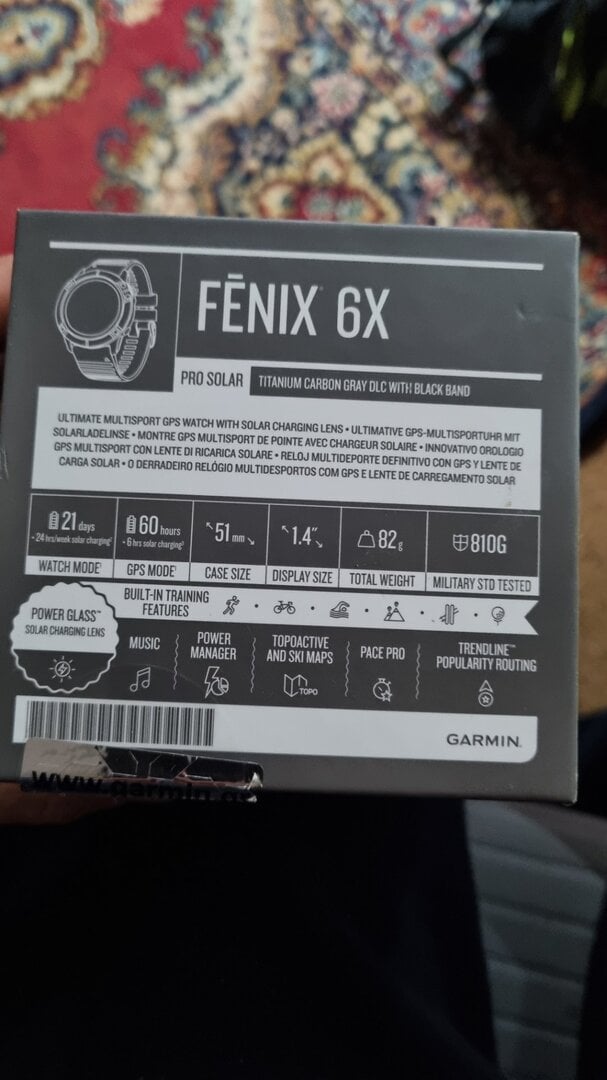 Fenix 6x pro online titanium