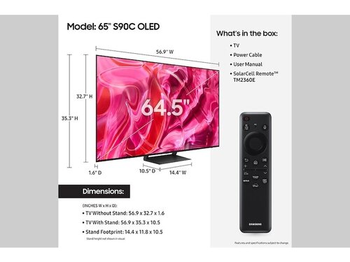 Περισσότερες πληροφορίες για "Samsung S90C OLED 65 inches"