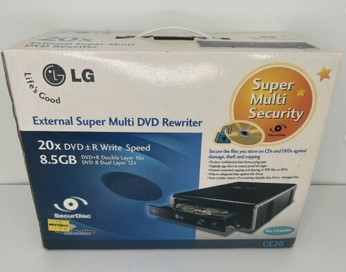 Περισσότερες πληροφορίες για "LG External GE20 Super Multi DVD Rewriter 20x Silent"