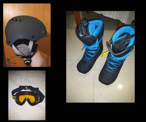 Περισσότερες πληροφορίες για "Snowboard accessories ( Boots, helmet, glasses)"