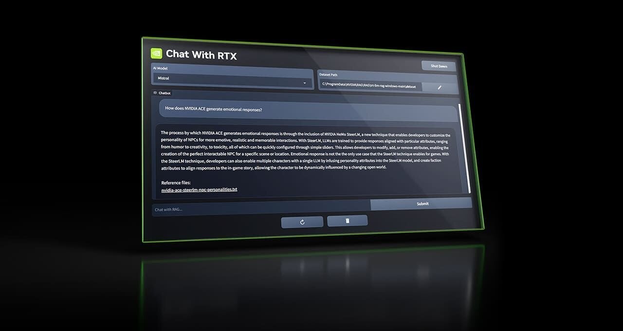 Περισσότερες πληροφορίες για "Το Chat with RTX της NVIDIA είναι ένα AI chatbot τύπου ChatGPT που λειτουργεί με τα τοπικά δεδομένα σας"