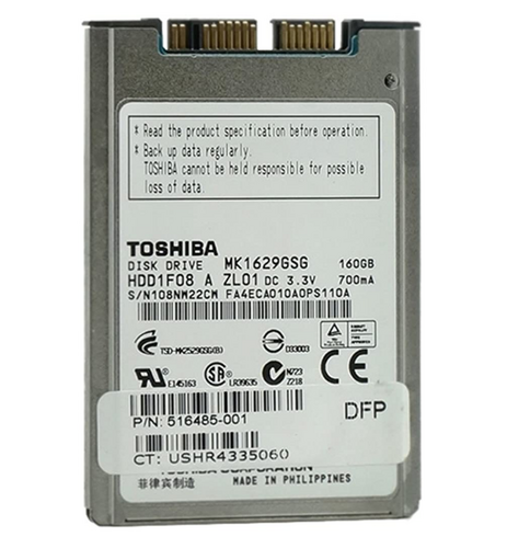Περισσότερες πληροφορίες για "Toshiba 160GB 1.8" SATA Mini Hard Drive [Toshiba MK1629GSG]"