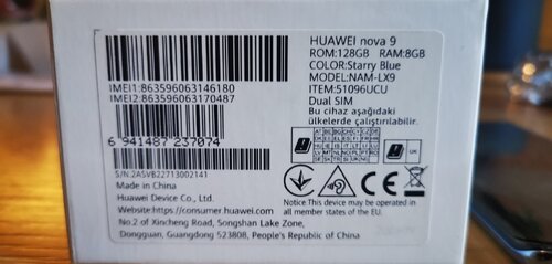 Περισσότερες πληροφορίες για "Huawei nova 9 (Μπλε/128 GB)"